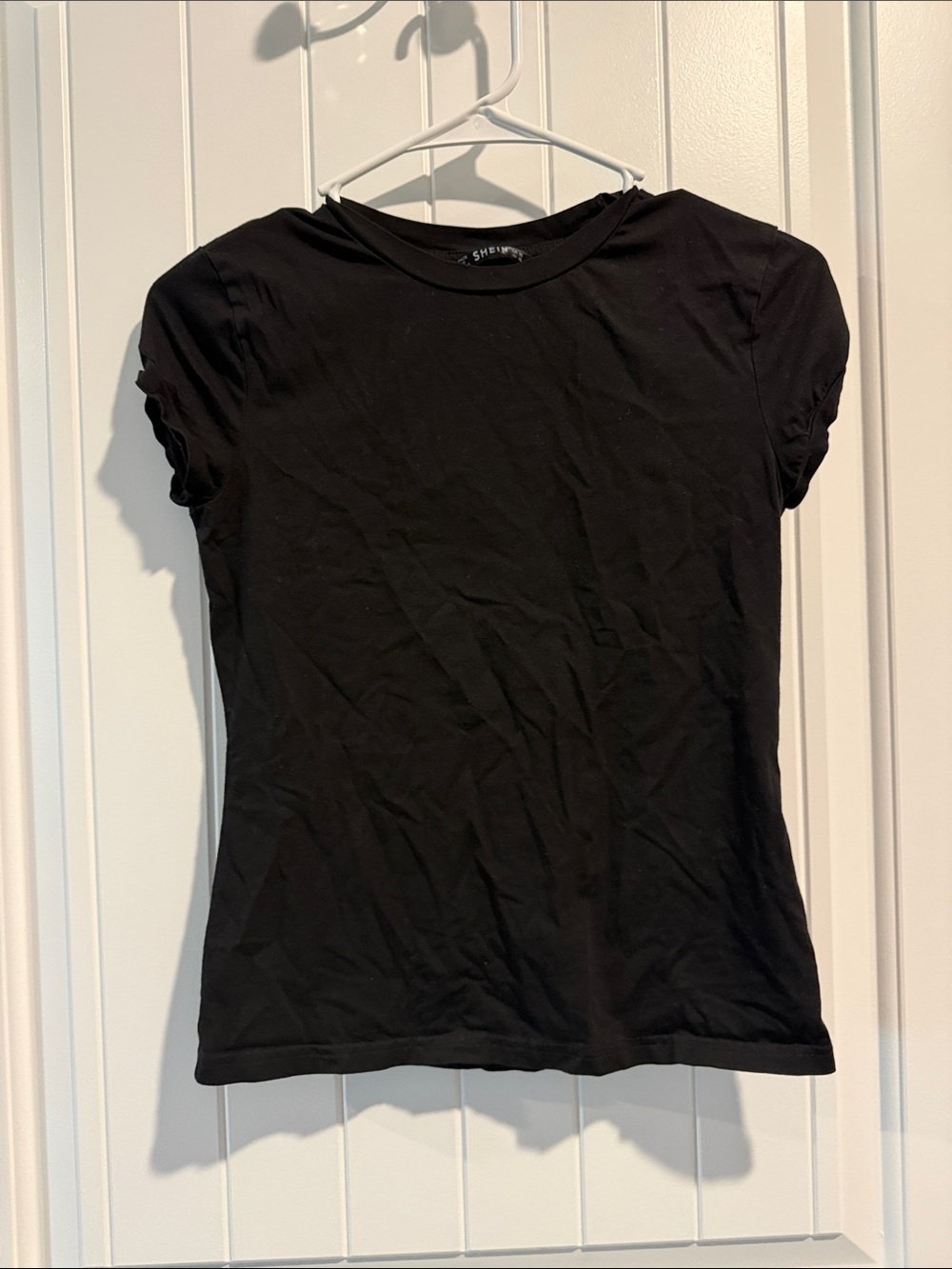 SHEIN Black Short Sleeve Crewneck Tee